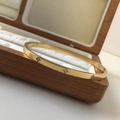 Bracciale rigido dorato 4mm in acciaio inossidabile con zirconi a forma di quadrifoglio - 4mm / Fiore Dorato
