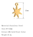 Star-shaped 18K gold plated stainless steel pendant for DIY jewelry making - DY1438 Six-pointed Star Gold