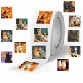 Rotolo da 500 adesivi con illustrazioni artistiche di gatti per scrapbooking e buste - Predefinito