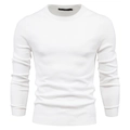 Detailed view of white knit sweater collar with precise stitching and size L label - Off-white