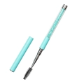 Blue glitter eyelash and eyebrow brush with crystal handle for makeup and beauty care - Sky Blue