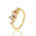 Chic gold crown ring featuring sparkling multi-stone zircon accents and adjustable open design - Irregular Multi-diamond Arrangement