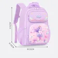Large purple mermaid school bag for girls grade 3-6, durable nylon with triple pockets - Large Purple Mermaid