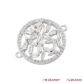 Hollow flower jewelry connector with cubic zirconia and dimensions 20.5x25.5mm - Large 20.5*25.5mm / White Gold