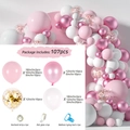 107pcs pink and gold balloon arch kit including confetti latex balloons and assembly tools - Cute
