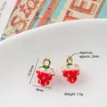 Cute strawberry enamel alloy pendant charms with dimensions for DIY earring jewelry making - 3# Strawberry Type 03