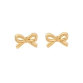 Elegant gold bow stud earrings with a polished metallic finish on a white background - Minimalist Bowknot Stud Earrings (5#)