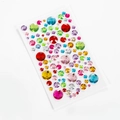 Autocollants strass ronds colorés pour décoration bricolage enfant sur fond blanc - Ciel Étoilé Rond
