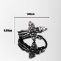 Retro titanium stalen kruisoorbellen met zwarte edelsteen en spiegelreflectie - Kruis Met Zwarte Edelsteen Stijl (S312)