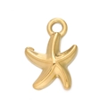 Gold-plated stainless steel starfish pendant charm for DIY jewelry and bracelets - 517# Starfish Pendant Only / 10*14.5mm (2 Pieces/Pack) / Gold