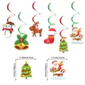 Decoraciones colgantes en espiral de Navidad con figuras de muñeco de nieve y renos festivos - Espirales de Navidad 6 Piezas