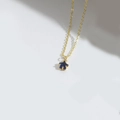 Elegant gold chain necklace with a blue star-shaped pendant in a minimalist design - Dark Blue (Gold Chain)