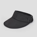 Detail of a minimalist black sun visor showing the stretchy band and quick-dry fabric texture - M (56-58cm) / Black