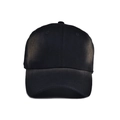 Classic black six-panel cotton baseball cap with curved brim for outdoor sun protection - Black