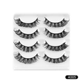 Dramatic 3D Russian curl eyelashes with thick cross pattern, set of 4 pairs style 4005 - Multi-layer Dense Style (4005)