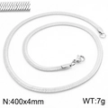 Silver stainless steel snake chain necklace 400x4mm 7g for a sleek minimalist look - 4mm Steel Color Necklace 40cm (KN231803-Z)