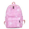 Mochila acolchada rosa con corazones y estrellas para la escuela y viaje - Rosa