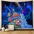 Psychadelic mushroom tapestry with star and galaxy patterns for bedroom wall decoration - GT109-1 Colorful Mushroom