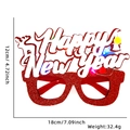 Red Happy New Year LED glowing glasses with reindeer and Santa hat holiday decor - Happy New Year Letters (With Light)