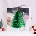 3D pop-up Christmas card featuring a green glittery tree and Merry Christmas text - 110mmx195mm / Green