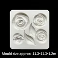 White silicone mold featuring three rose flower textures and leaf patterns for fondant cakes - 1# Rose & Leaf Style / Gray
