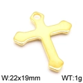 Gepolijste gouden roestvrijstalen kruishanger, minimalistische DIY bedel, 22x19mm - Goudkleur Kruis Stijl (KLJ5658-Z)