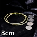 Exaggerated 8cm gold-plated hoop earrings with sparkling white rhinestones inlay - Gold 8cm