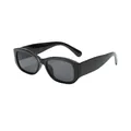 Gafas de sol vintage retro de montura gruesa en negro brillante y lentes gris oscuro - Montura Negra Lente Gris
