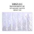 Transparent AB nail rhinestones set in 6-grid box with 1440pcs for DIY manicures - Mixed Sizes SS4-SS16 Around 1440 Pieces / Crystal AB