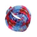 Bandeau croisé tie-dye pour femme en soie de lait élastique bleue et violette - FD070 Tie-Dye 3#