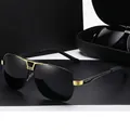 Occhiali da sole aviator fotocromatici polarizzati con montatura nero-oro e lenti grigie - Montatura Nero Oro Lenti Grigie