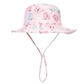Pink sun hat for kids with butterfly print, wide brim, and adjustable chin strap - XS (44-46cm Head Circumference) / Pink Butterfly