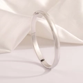 [120] Silver Curved Bangle