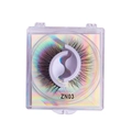 Faux cils naturels épais ZN03 dans une boîte de rangement carrée holographique - Style Naturel (ZN03)