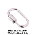 Silver oval screw carabiner clip 29x17mm for jewelry and accessories crafting - Style 2 (Silver Smooth Oval Clasp 29x17mm)