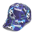 Casquette de baseball pour enfants bleue et violette avec motifs football et sport - 52-54cm / Bleu Violet Football Imprimé (#2)