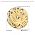 Detail of 18k gold plated evil eye pendant in stainless steel with rhinestones - Evil Eye / Gold