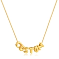 Collana personalizzata dorata con lettere 3D che compongono CUSTOM su una catena sottile - Catena Dorata (Senza Lettere)