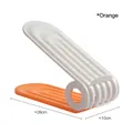 Adjustable plastic double-layer shoe rack in orange and white for space saving - Orange