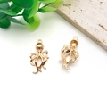 Golden octopus charms in zinc alloy, front and back view for DIY jewelry making - Octopus
