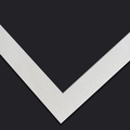 White V-shaped cardboard mat with elegant cracked leather texture for creative art framing - White (textured)