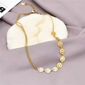 Dubbellaagse gouden roestvrijstalen choker ketting met meerdere smiley gezichtjes - Goud