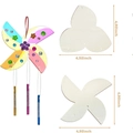 Rainbow clover wood wind chime DIY kit with colorful metal tubes and beads for kids - 12Pcs Pinwheel Theme Kit
