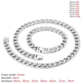 Catena NK in acciaio al titanio lucido con larghezza 10mm e chiusura a gioiello - Bracciale (20cm) / Acciaio 1:1 NK Catena