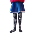Halloween kids black tights with white spider web print and stretchy fabric finish - 6-8 Years / Black Spider Web