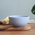 Light blue speckled square snack plate with elegant gold rim and ribbed texture - Blue-13CM Bowl