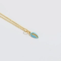 Vintage goudkleurige ketting met blauwe druppelvormige schelp hanger voor dames - Hemelsblauwe Schelp