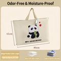 Extra large 180L beige storage bag with panda print for bedding and clothes 80x65cm - Off-white Panda (Extra Large 80*65CM)