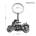 Vintage gunmetal motorcycle keychain with heavy metal construction and cruise bike design - Cruiser Motorcycle (X-1425) / Black
