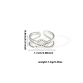 Three-layer beaded silver titanium steel ring with sunburst star pattern and size details - TYR0402 / Silver Retro Sunflower